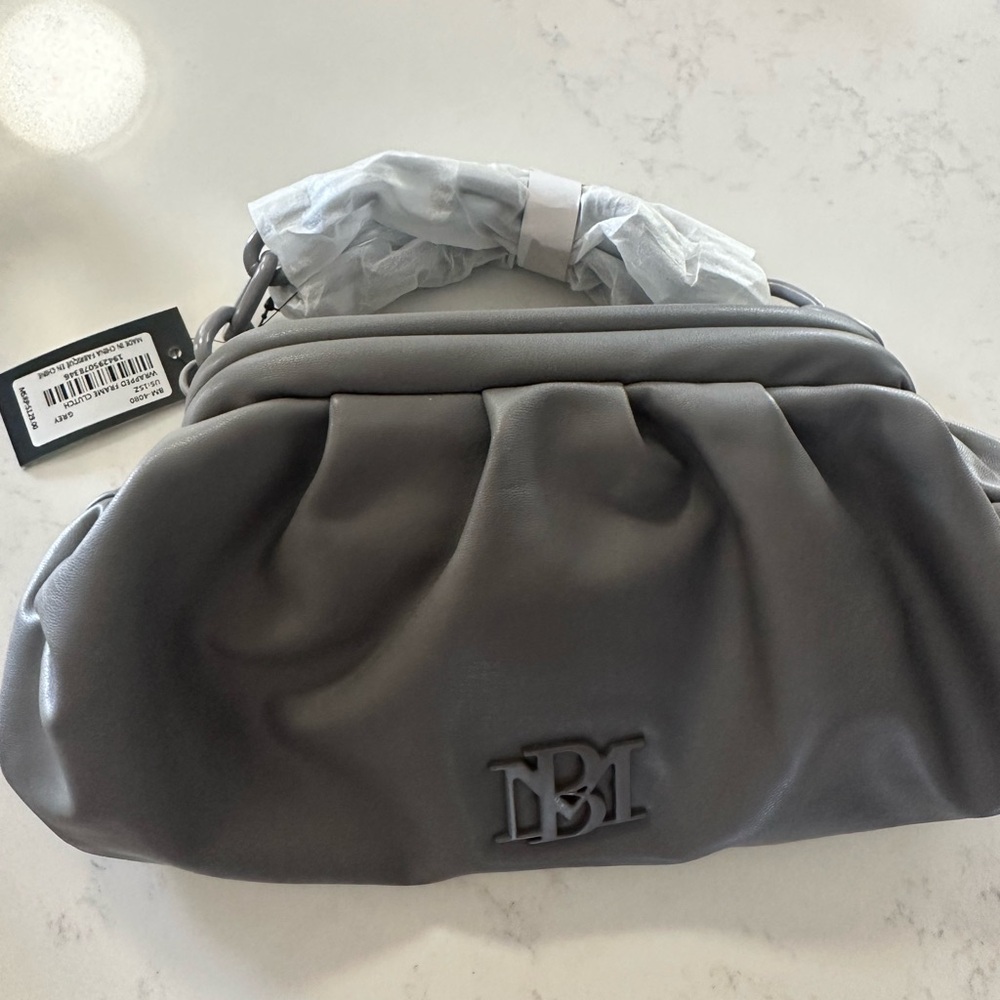 BADGLEY MISCHKA gray vegan leather purse bag